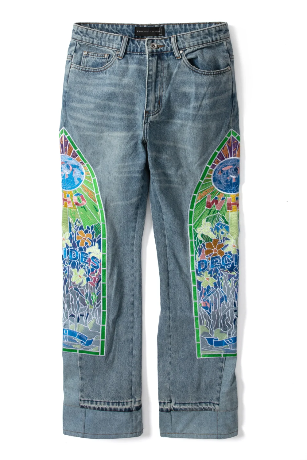 WHO DECIDES WAR -COMBOY EMBROIDERED DENIM